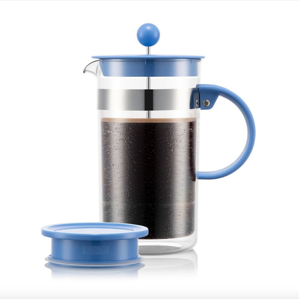 New! Bodum French Press / Coffee Maker, Bistro Nouveau, Matisse Blue, 8 cup